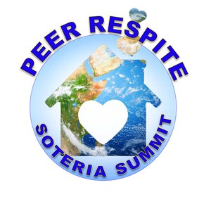 event logo by Amy Smith depicting a house with a heart with accompanying text: peer respite soteria summit